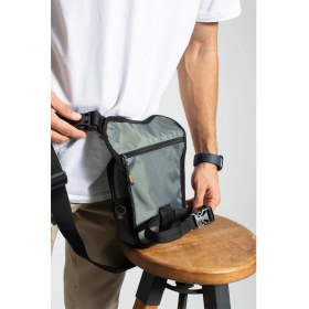 Resim Kasva Deri Impertex Suya Dayanıklı Kumaş Bacak Çantası, Motorsiklet Kuryelere Uygun Bel Bacak Çantası 