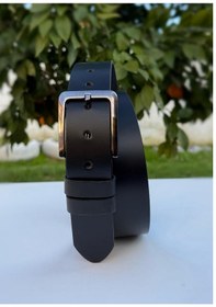 Resim %100 Hakiki Deri Erkek Kemer Mat Siyah 4cm Mat Siyah 