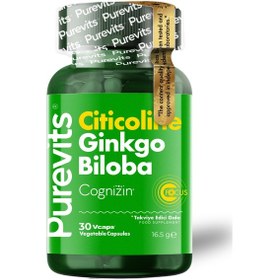 Resim Purevits Ginkgo Biloba Citicoline + Focus 30 Vegan Kapsül 