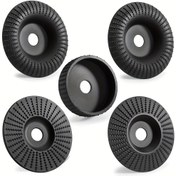 Resim 4" veya 4 1/2" Aksesuarlar için 5 Ahşap Oyma Disk Seti, 5/8 inç Arbor ile, Kütük Şekillendirme Törpüsü Taşlama Diski, Ahşap Şekillendirme Diskli Taşlama Tekerlek Eklentileri 