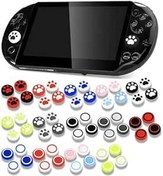 Resim Lianxiaw Psvita PS Vita PSV 1000 2000 İnce Oyun Konsolu için 4 ADET Silikon Thumbstick Kavrama Kapağı Joystick Analog Koruyucu Kapak Kılıfı (Nokta Siyah Kırmızı) 