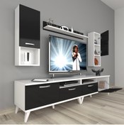 Resim Decoraktiv Eko 5200da Mdf Retro Tv Ünitesi Tv Sehpası - Beyaz - Siyah 