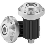 Resim Gümüş 1 Çift Motosiklet Gidonu Sonu Cnc Alüminyum Alaşımlı Evrensel Motosiklet Scooter Kavrama Kolu Kör Tapa Ayar Kapağı Modifikasyon Aksesuarları 