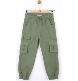 Resim Nk Kids Çocuk Kargo Cepli Beli Paçası Lastikli Kargo Pantolon-13834-haki Haki 