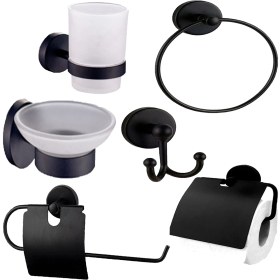 Resim Fndhome Siyah Banyo 6'lı Set 