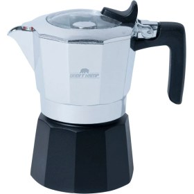 Resim Feyza Design Şık Gümüş Siyah Moka Pot 150 ml 2 Cup Kahve Demleme Aracı 