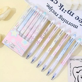 Resim Ofis Kategorisi, 6/12 Canlı Renkli Silinebilir Jel Kalemler - Ofis ve Okul Kullanımı İçin İdeal, 0.5mm Mavi Mürekkep, Geri Çekilebilir, Yıldız Desenli, Günlük Yazma ve Çizim için Şık ve Sevimli Kalemler, Okula Dönüş Mevsimi, Ofis İşleri için Temel Aksesuar, Hızlı Kuruyan Renkli Kalemler, Akıcı Yazım, Zarif Kırtasiye Kalemi, Günlük ve Profesyonel Kullanıma Uygun 