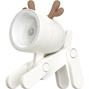 Resim Reedark Sevimli Dıy Gece Lambası - Ayarlanabilir Telefon Tutuculu Minik Geyik Şeklinde Çocuk Odası Aydınlatması Bej 