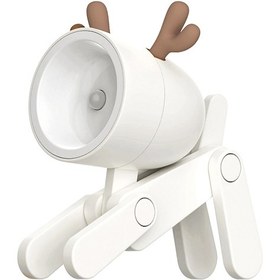 Resim Reedark Sevimli Dıy Gece Lambası - Ayarlanabilir Telefon Tutuculu Minik Geyik Şeklinde Çocuk Odası Aydınlatması Bej 