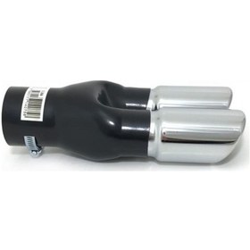 Resim Çift Uçlu Yuvarlak Yassı Kesik Egzoz Ucu Krom Küçük C266 