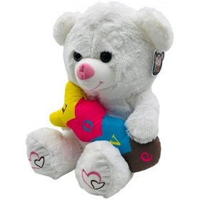 Resim Peluş Renkli Love Kalpli Ayıcık 60 Cm - Mavi Su Dünyası Çok Renkli 