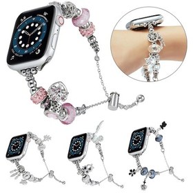 Resim iOS Uyumlu Watch İçin Boncuk Bilezik Metal İzle Band 8 45mm 