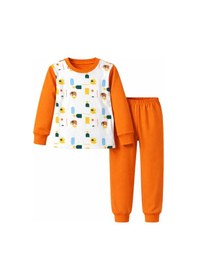 Resim Remsa Çocuk Pamuklu Desenli Pijama Takımı 6068-03 Turuncu Turuncu 