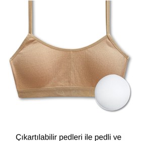 Resim Panfilia %95 Pamuklu Kız Çocuk İnce Askılı Alıştırma Sütyeni 3lü Set | Yarım Atlet 