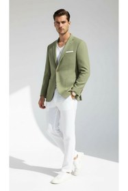 Resim Plus Scorpion Erkek Slim Fit Blazer Ceket Tek Düğmeli Çift Yırtmaçlı Torba Cepli Yarım Astarlı 