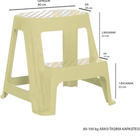 Resim Saban Basamaklı Tabure (Bej) 