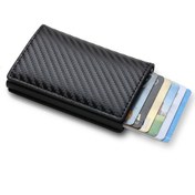 Resim 1 adet Erkek Ultra İnce RFID Engelleme Cüzdanı - Şık Siyah Suni Deri Kart Tutucu Yan İtme Fonksiyonu ile, Kimlik, Sürücü Belgesi & Kredi Kartları için Mükemmel, Şükran Günü, Noel, Sevgililer Günü için İdeal Hediye, Günlük Taşıma Cüzdanı | Şık Tasarım | Dayanıklı Cüzdan, Kart Tutucu Cüzdan 