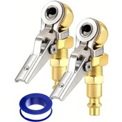 Resim Elmpaly 2'li Paket Sarı Hızlı Bağlantılı 1/4 İnç Kadın Npt Kilitli Havalı Sıkıştırma Başlığı Kamyon Rv Araç Kompresörü İçin 