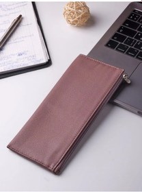 Resim Qnex Doğal Deri Kılıf Cüzdan, Portföy 141362449 Pembe 