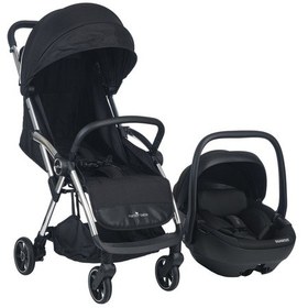 Resim Merkür Bebe Ruby Tek Tuşla Otomatik Katlanan Kabin Boy Travel Sistem Bebek Arabası Siyah 