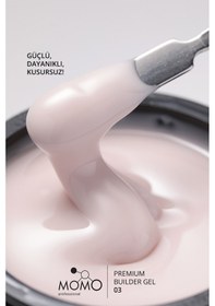 Resim Momo Professional Premium Builder Gel Protez Tırnak Jeli No.03 Açık Bej 35 gr 