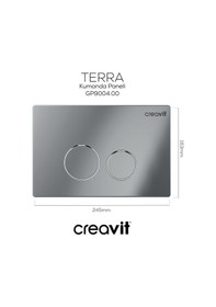 Resim Creavit Terra Parlak Krom Kaplama Kumanda Paneli GP9004.00 Krom 