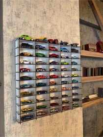 Resim Oyuncak Araba Rafı Mobilya Beyaz 