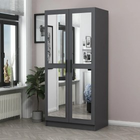 Resim Minar Kale 2 Kapaklı 2 Aynalı Dolap Antrasit 190 cm 