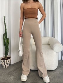 Resim İspanyol Paça Tayt Bej 