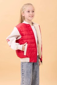Resim Kız Çocuk İçi Peluşlu Kapitone Kolej Ceket - Mavi / 10-11 Yaş 
