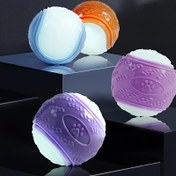 Resim 4-Lü Squeaky Işıklayan Köpek Topları - Geometrik Dokulu, Dayanıklı TPR, Tüm Irklar için Etkileşimli Fetch Eğitim Oyuncakları, Fırlatma Uyumlu Çiğneme Dişleyici, Pil Gerektirmez 