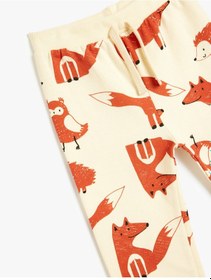 Resim Koton Hayvan Baskılı Pamuklu Uzun Eşofman Altı Ekru Desenli 5smb40050tk Ekru 