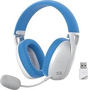 Resim Redragon H848 Bluetooth kablosuz Bluetooth oyun kulaklığı, hafif, 7.1 surround ses, 40 mm sürücü, çıkarılabilir mikrofon, PC, PS5/4/3, anahtar, cep telefonu için çoklu platformlar 