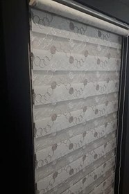 Resim Clariss İŞLEMELİ ZEBRA PERDE PUDRA-BEYAZ - 60 x 200 
