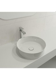 Resim Bocchi Çanak Lavabo Tezgah Üstü Yuvarlak Vessel 38 CM Parlak Beya 