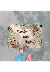 Resim Dijital Baskılı Hoş Geldiniz Yazılır Desenli Dekoratif Dış Kapı Önü Ve Iç Mekan Paspası Yıkanabilir Çok Renkli 