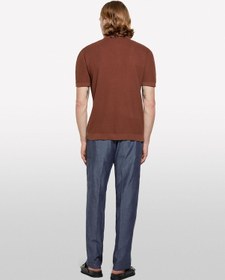 Resim %100 Pamuk Triko Polo T-shirt Erkek Kahverengi Polo - 325p1094s300m Kahverengi 