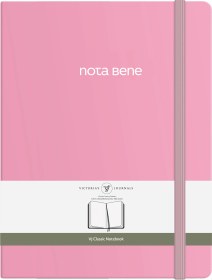 Resim Nota Bene Classic Sert Kapak Defter, 19x25 Cm, Çizgili Pembe 