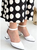 Resim Mulen Beyaz Cilt Topuklu Ayakkabı Çok Renkli 