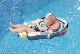 Resim Mambobaby Yüzme Simidi - Tropical Florida, Emniyetli, Gölgelikli ve Ayak Destekli 