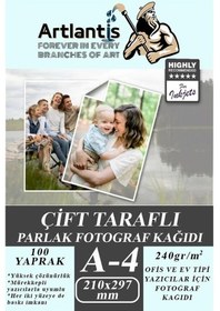 Resim Fotoğraf Baskı Kağıdı A-4 240 Gr/m2 100'lü 1 Paket A4 Fotoğraf Kağıdı Ofis Ve Ev Tipi Mürekkepli Yazıcılar İçin 