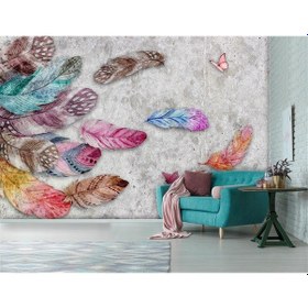 Resim Renkli Tüyler Duvar Kağıdı (361189731) 