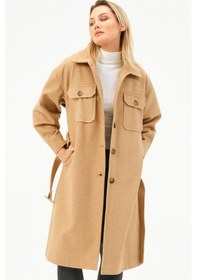 Resim Z6777 Dewberry Bayan Palto-camel-camel 