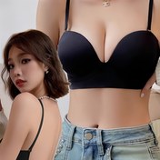 Resim 1 Adet Kadın A-Kadife Sütyen - U-Sırt Dikişsiz Telsiz Tasarım, 6cm Kalın Yüksek Destek, Çıkarılmaz Dolgulu Kupalı, Çapraz Askılı Detaylı, Küçük Göğüs Artırıcı Günlük Şık Düz Renkli Sütyen, Sütyen Genişletici, Rahat İç Giyim, U-Sırt Sütyeni, Zarif İç Çamaşırı, Yüksek Destekli Sütyen, Pürüzsüz Dokusu 