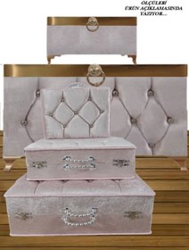 Resim Sonem Çeyiz Sandık Gelin Damat Bavul Çanta Nişan Çeyiz Sandığı 5li 0597 