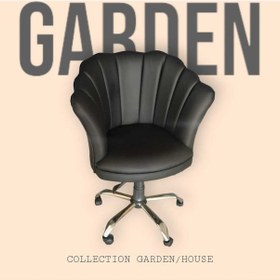 Resim Garden House Papatya Patron Koltuğu Siyah Deri Ofis Koltuk Bekleme Koltuğu Çalışma Masa Sandalyesi Berjer Siyah 