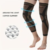 Resim 2 adet Uzatılmış Bakır İyon Fiber Diz Pedleri, Bakır Fiber Dört Taraflı Elastik Naylon Diz Pedleri, Nem Emici, Nefes Alabilen Spor Diz Desteği, Koşu, Egzersiz, Spor Salonu, Yürüyüş, Spor ve Egzersiz için 