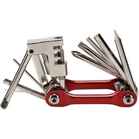 Resim Xbyc 9617 - 11 Fonksiyonlu Bisiklet Çakı Alyan Anahtar Takımı Siyah - Kırmızı 