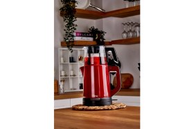 Resim Taç Ilkdem Cam Demlikli Çay Makinesi Kırmızı 