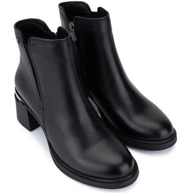 Resim Tamer Tanca Kadın Hakiki Deri Siyah Deri Topuklu Bot 1164 25594 Bn Bot Sk25-26 Sıyah Dr Siyah 